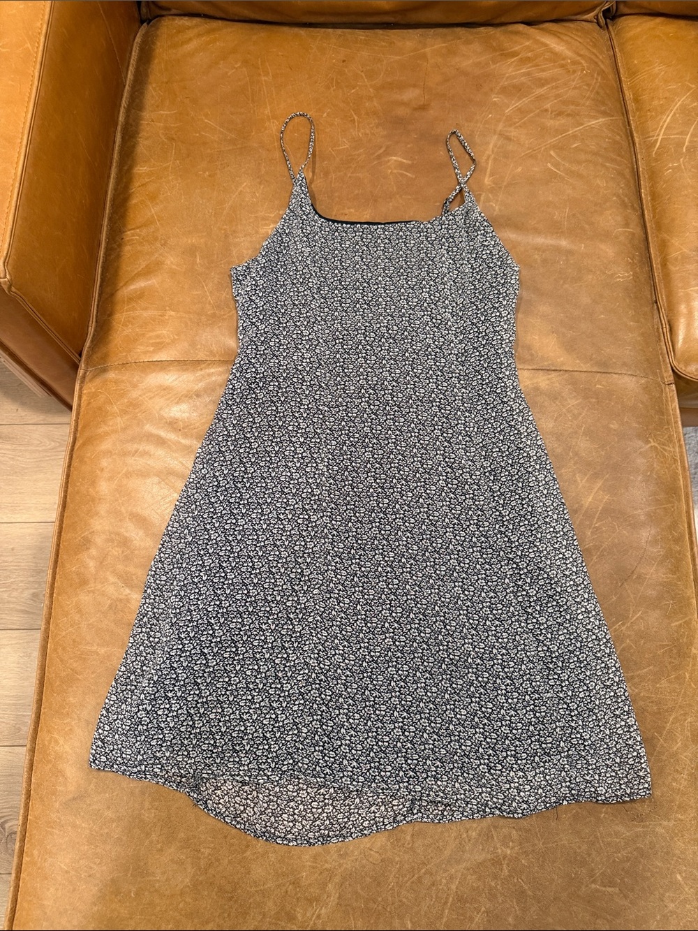 Urban Outfitters Black and White Ditsy Floral Mini Slip Dress